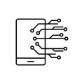 Mobile, smart icon - Vector. Artificial intelligence Royalty Free Stock Photo