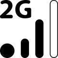 Mobile Smart Phone 2G Network Vector Icon