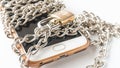 Mobile smart phone lock by steel chain