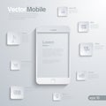 Mobile Smartphone with icon interface. Infographic