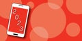 Mobile or smartphone on red background. Happy new year 2023. Concept of business strategy, start, planning, career path.