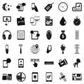 Mobile soft icons set, simple style