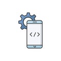 Mobile software development RGB color icon Royalty Free Stock Photo