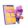 Mobile software optimization, UI, UX development vector concept metaphor Royalty Free Stock Photo
