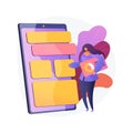 Mobile software optimization, UI, UX development vector concept metaphor. Royalty Free Stock Photo