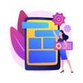 Mobile software optimization, UI, UX development vector concept metaphor. Royalty Free Stock Photo