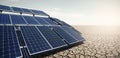 Mobile solar energy power station in desert Royalty Free Stock Photo