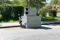 Mobile speed camera vehicle parked roadside as radar trap in Germany Royalty Free Stock Photo