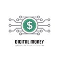 Mobile speed payment. Digital money dollar - concept business logo template vector illustration. Currency - creative sign. Design