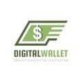 Mobile speed payment. Digital wallet. Money dollar - concept business logo template vector illustration. Currency - creative sign. Royalty Free Stock Photo