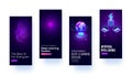 Mobile splash screen mockups for Artificial Intelligence (AI) co