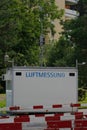 Mobile station for measuring of air quality in Switzerland.