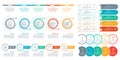 5 steps, levels or options info graphic set. Business design elements with icons for timeline infographics, information brochure Royalty Free Stock Photo