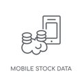 Mobile stock data linear icon. Modern outline Mobile stock data