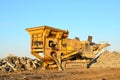 Mobile Stone crusher machine by the construction site or mining quarry