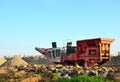 Mobile Stone crusher machine by the construction site