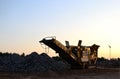 Mobile Stone crusher machine by the construction site or mining quarry