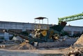 Mobile Stone crusher machine by the construction site or mining quary