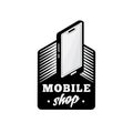 Mobile shop logo design template. Mobile phone vector and illustration. Royalty Free Stock Photo