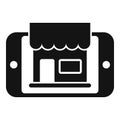 Mobile store locator online icon simple vector. Geo pointer