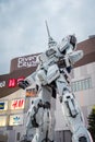 Mobile suit RX-0 Unicorn Gundam at Diver City Tokyo Plaza in Odaiba area, Tokyo.