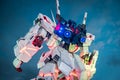 Mobile suit RX-0 Unicorn Gundam at Diver City Tokyo Plaza in Odaiba area, Tokyo.