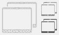 Mobile Tabs Vector Mesh Wire Frame Model and Triangle Mosaic Icon
