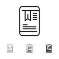 Mobile, Tag, OnEducation Bold and thin black line icon set Royalty Free Stock Photo