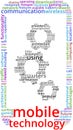 Mobile Technology Word Cloud Text Illustration.