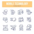 Mobile Technology Doodle Icons