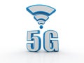 5g Internet Concept, Tablet with 4g sign in white background Royalty Free Stock Photo