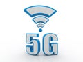 5g Internet Concept, Tablet with 5g sign in white background Royalty Free Stock Photo