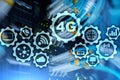 Mobile telecommunication cellular high speed data connection concept: 4G LTE. On server room background. Royalty Free Stock Photo
