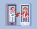 Mobile telemedicine smartphone application and male doctor