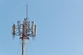 Mobile Telephone pole with light blue sky Royalty Free Stock Photo