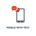 mobile with text message icon. sms, communication concept symbol