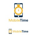 Mobile time logo design template