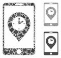 Mobile time pointer Mosaic Icon of Humpy Elements Royalty Free Stock Photo