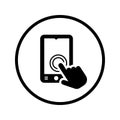 Mobile touch, gesture screen icon. Black vector design Royalty Free Stock Photo