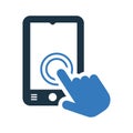 Mobile touch, gesture screen icon. Glyph style vector EPS Royalty Free Stock Photo