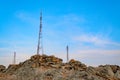 Mobile towers on the rock
