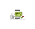 Mobile transaction conceptual icon. Mobile payment vector design