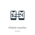 Mobile transfer icon vector. Trendy flat mobile transfer icon from payment methods collection isolated on white background. Vector Royalty Free Stock Photo