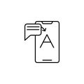 Mobile translate concept line icon. Simple element illustration. Mobile translate concept outline symbol design from artificial in