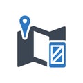 Mobile travel map icon