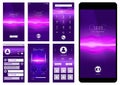 Mobile ui. Design template interface of smartphone application app buttons gui vector Royalty Free Stock Photo