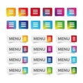 Mobile UI dropdown menu icon set