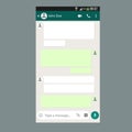 Mobile UI kit Chat app template on smartphone screen. Royalty Free Stock Photo