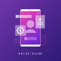 Mobile ui ux design, app development concept.