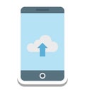 Mobile Upload, Upload Vector Icon editable Royalty Free Stock Photo